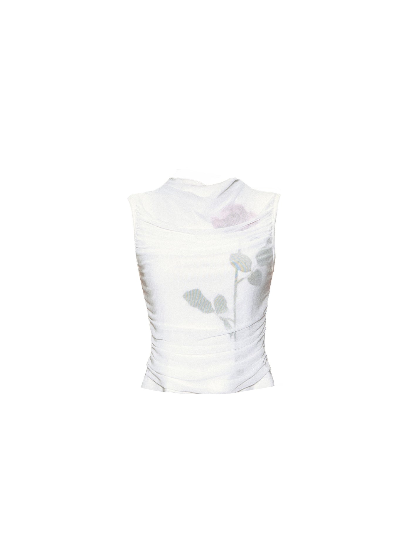 Rose Print Mesh Sleeveless Top FRA0370