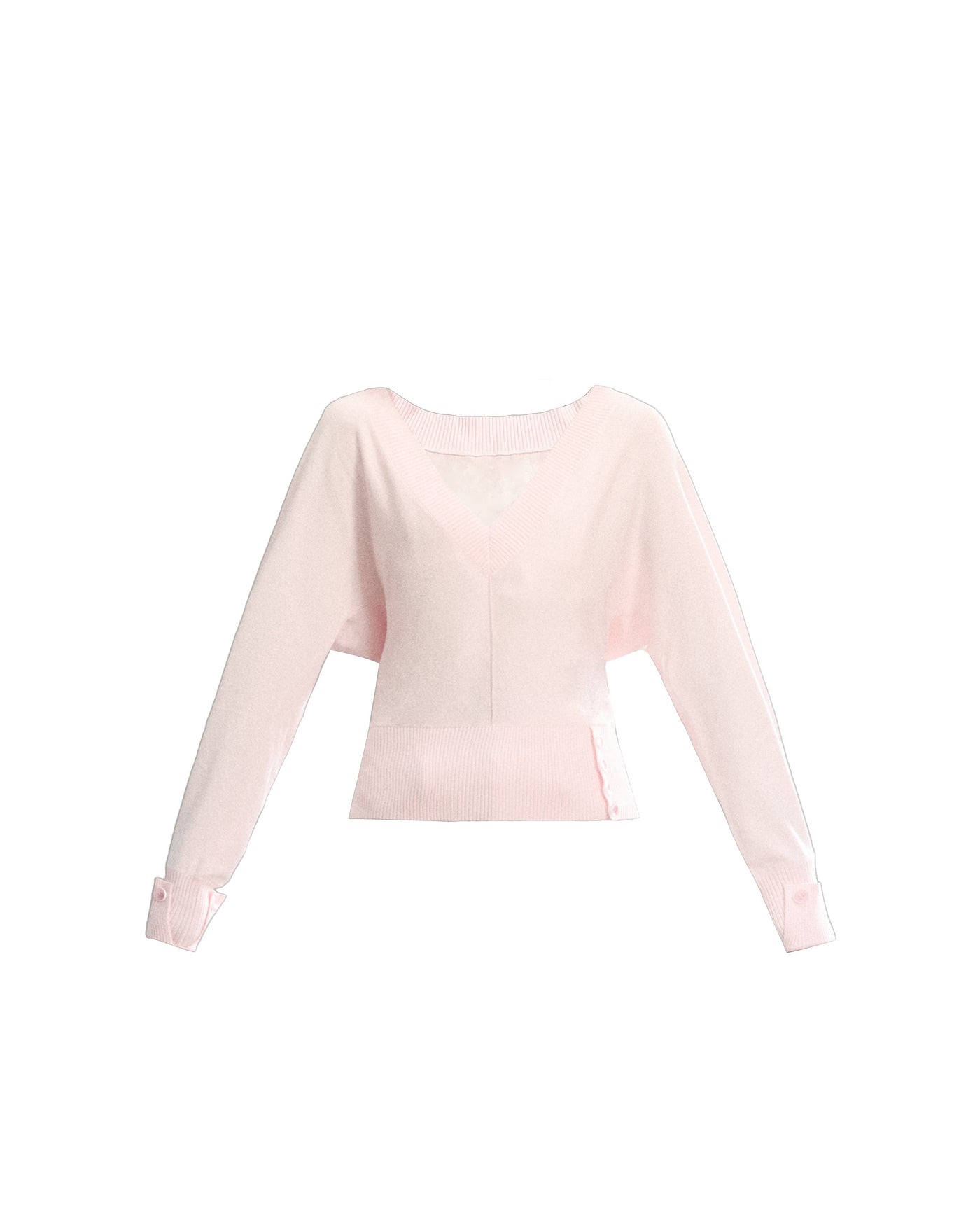 Batwing Sleeves V-Neck Sweater/Lace Camisole FRA0460