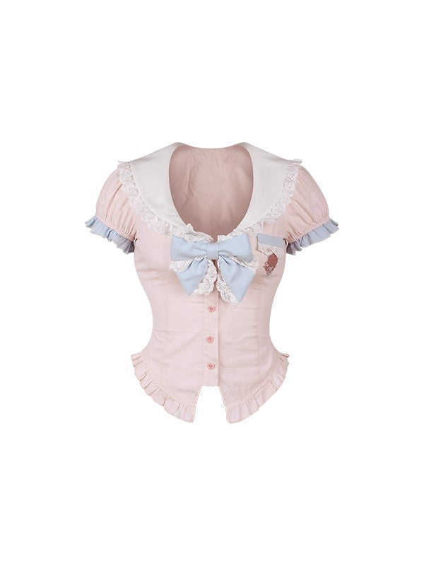 Sailor Collar Bow Shirt/Short Skirt SER0187