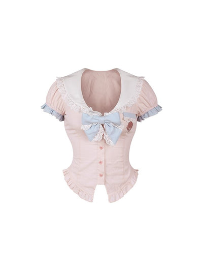 Sailor Collar Bow Shirt/Short Skirt SER0187