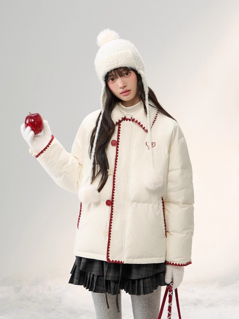 Versatile Button Patchwork Down Jacket NTO0253