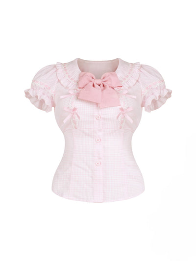 Strawberry Pink Shirt/Suspender Skirt SER0164