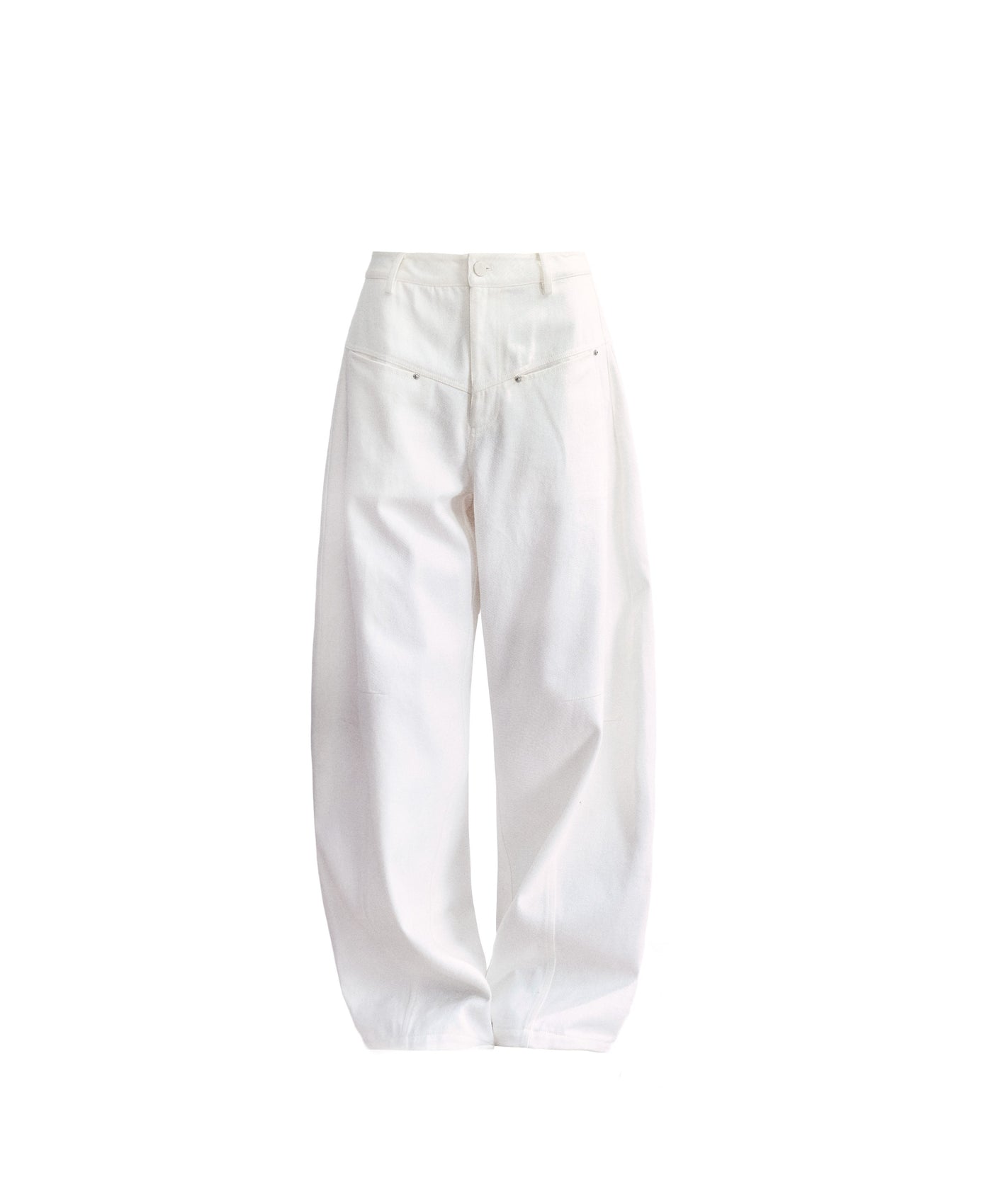 White Scimitar Sickle Shape Jeans FRA0506
