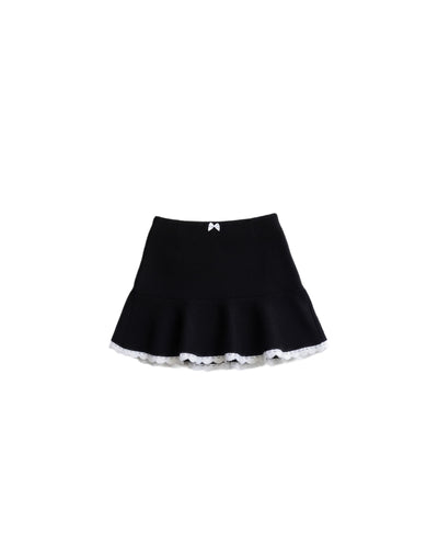 Retro Block Color Knitted Mini Skirt FRA0509