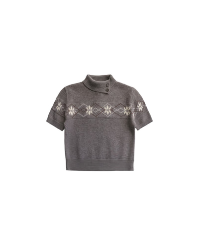 Nordic Design Jacquard Short Sleeve Sweater FRA0502