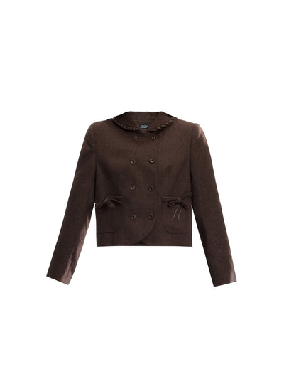 Retro Doll Collar Jacket/Lace Top/Bowknot Skirt FRA0444