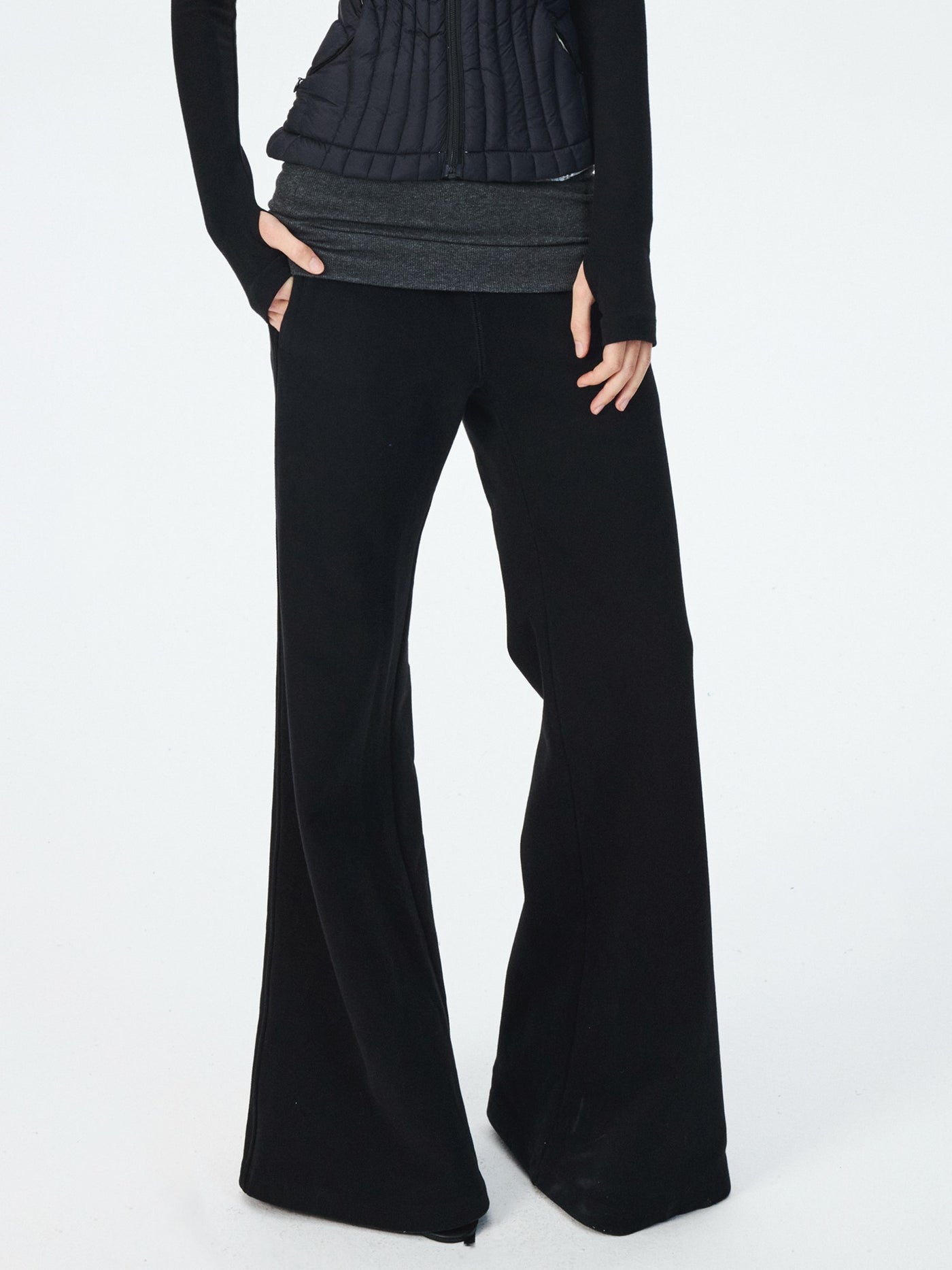 Draped High Waisted Flared Sweatpants CUR0270