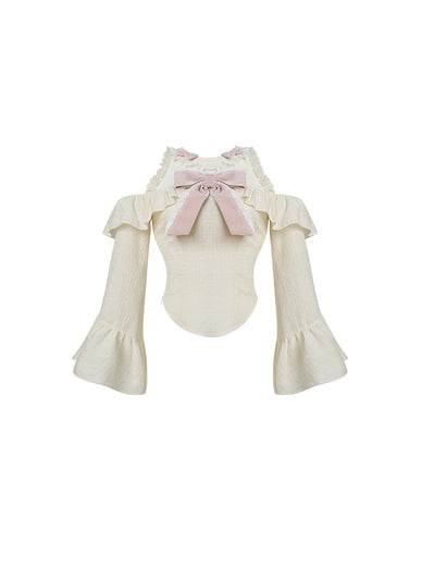 Off-shoulder Ruffled Top/Pink Skirt SER0135
