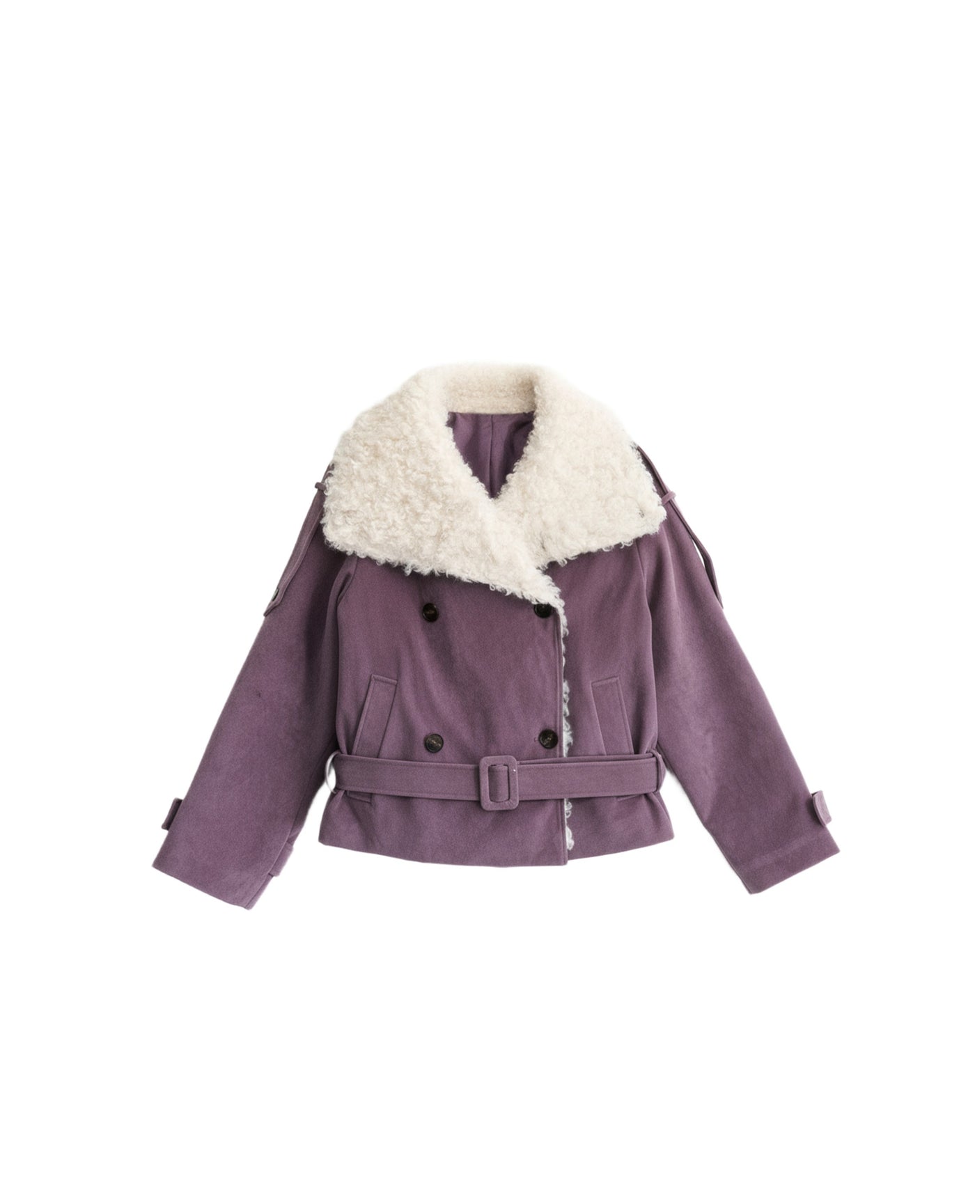 Purple Retro Suede Large Lapel Coat FRA0508