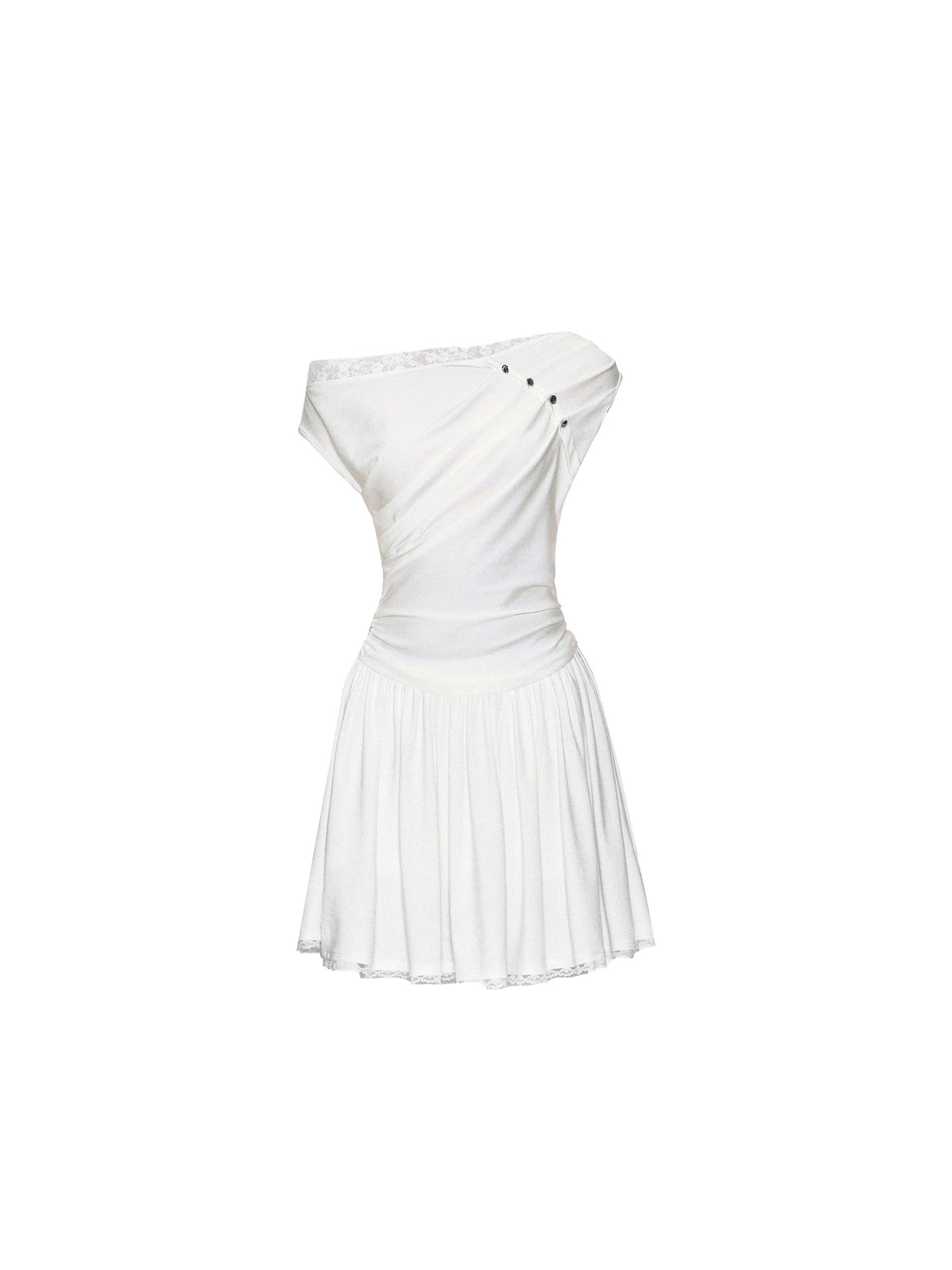Off-shoulder Lace White Dress FRA0363