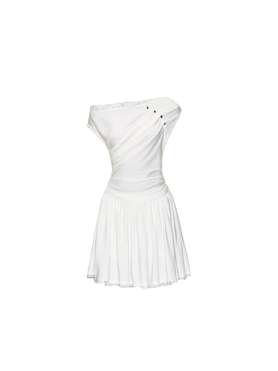 Off-shoulder Lace White Dress FRA0363