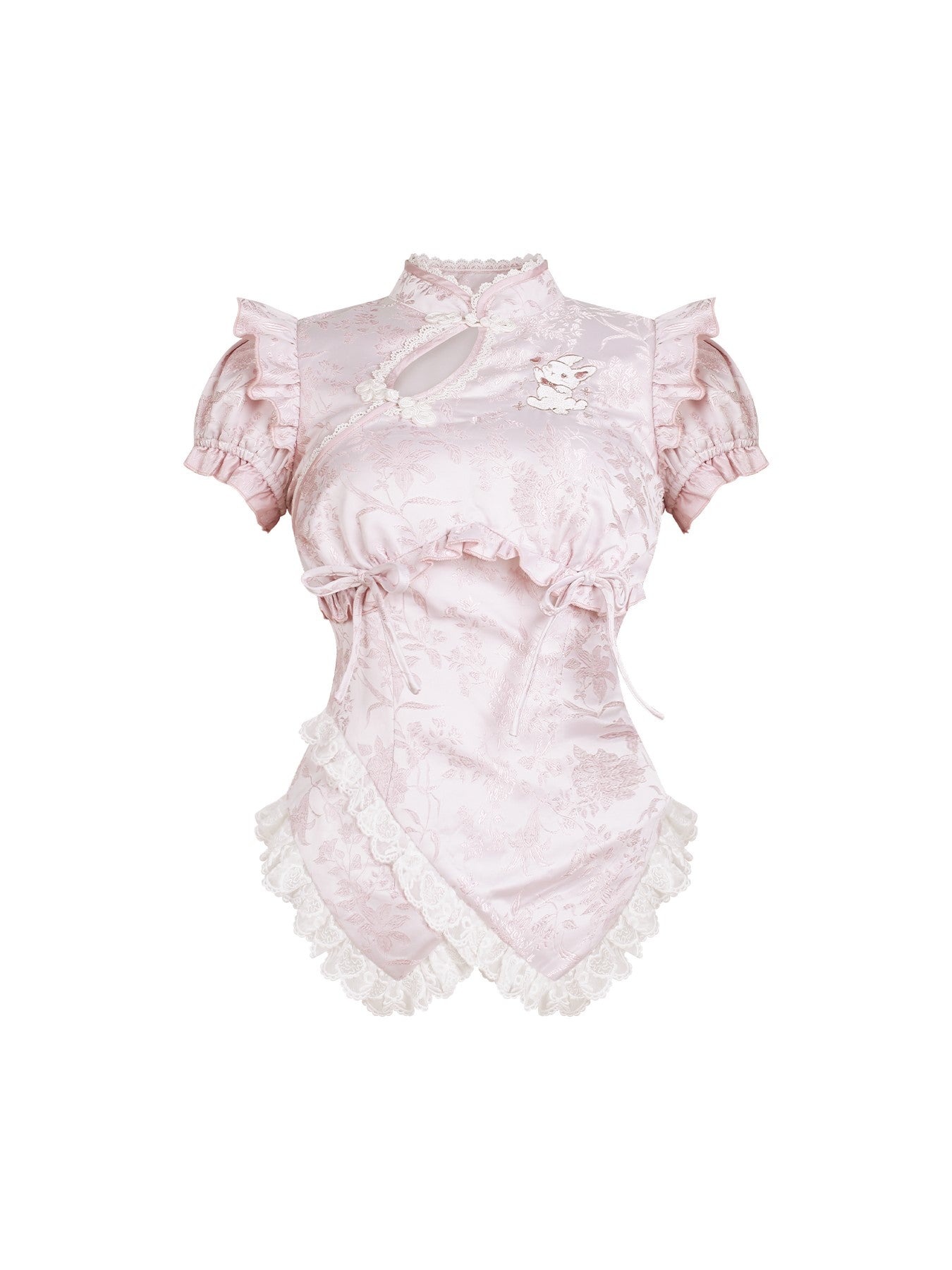 Bunny Pink Chinese Style Top/White Skirt SER0179
