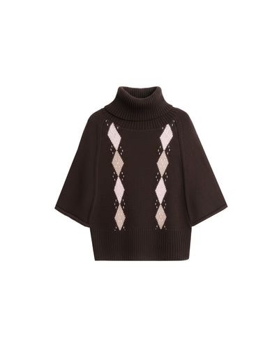 Diamond-patterned Retro Sweater FRA0505