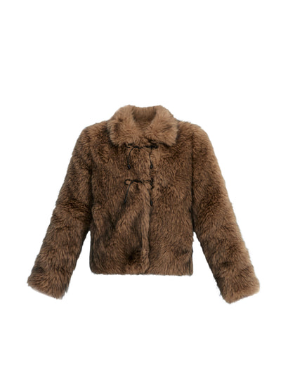 Eco-friendly Fur Horn Buttons Coat FRA0484