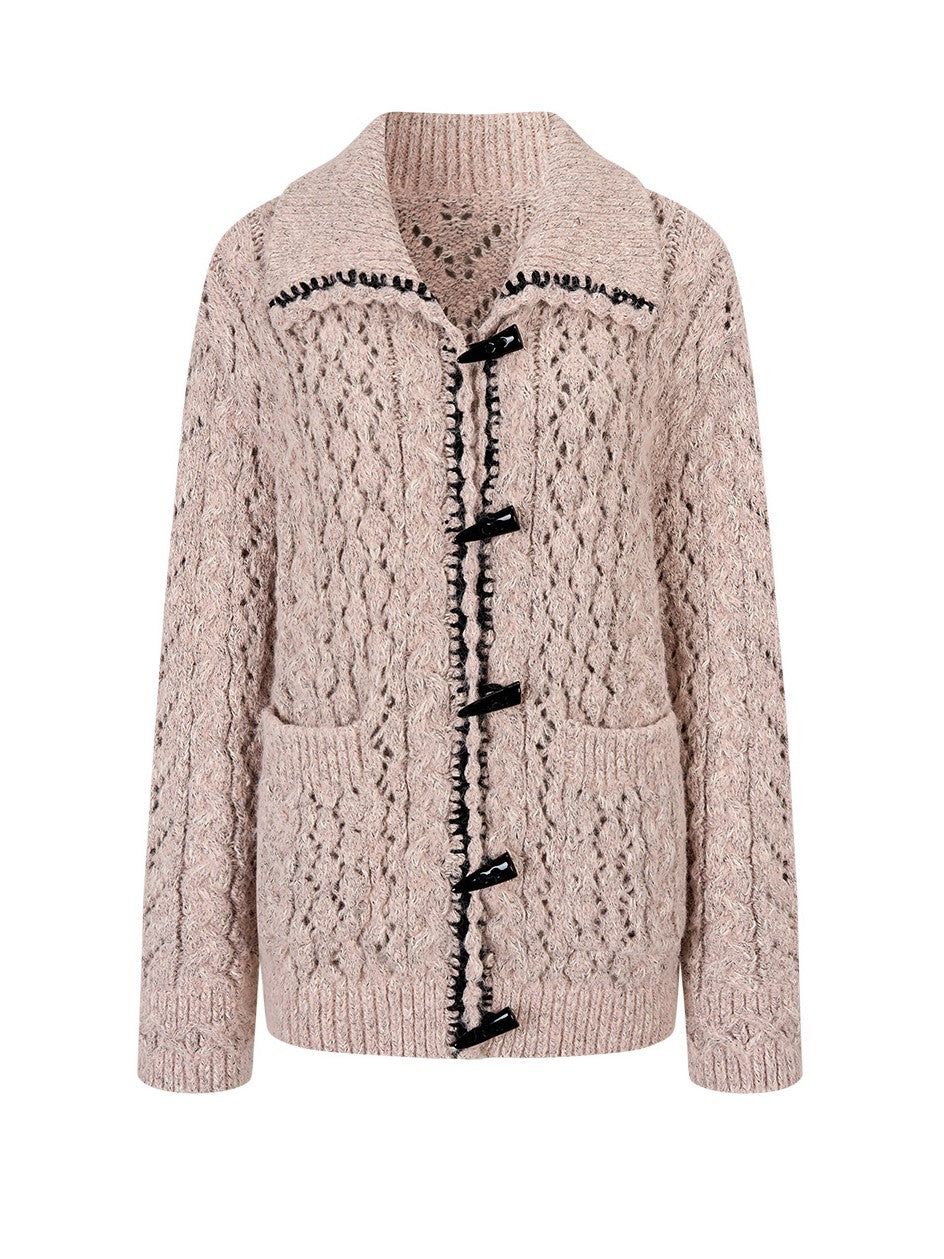 Lapel Duffle Knitted Cardigan/Scarf VIA0371