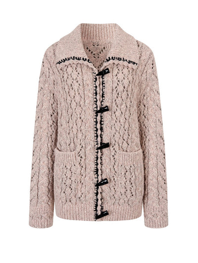 Lapel Duffle Knitted Cardigan/Scarf VIA0371