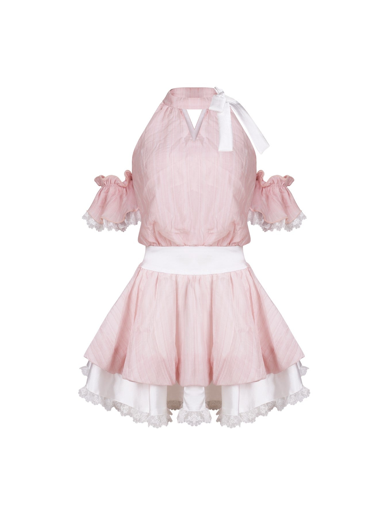 Sakura Pink Dress/White Bubble Shorts SER0180