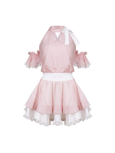 Sakura Pink Dress/White Bubble Shorts SER0180