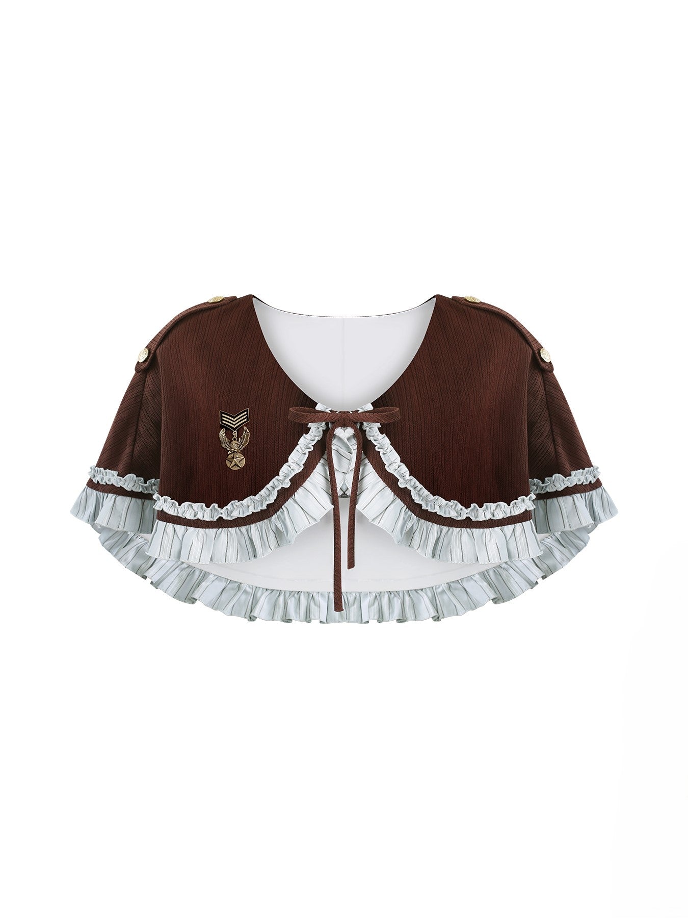 Brown Cape/Striped Top/Cake Skirt SER0153