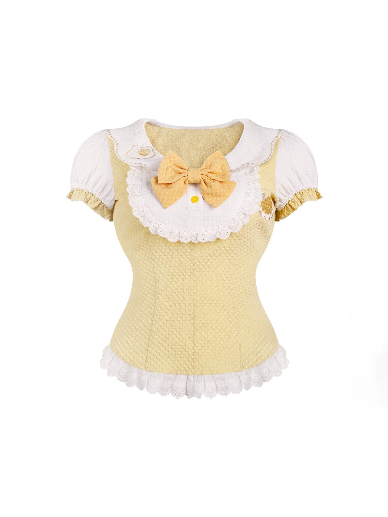 Egg Yellow Bow Lace Shirt/Cake Skirt SER0165