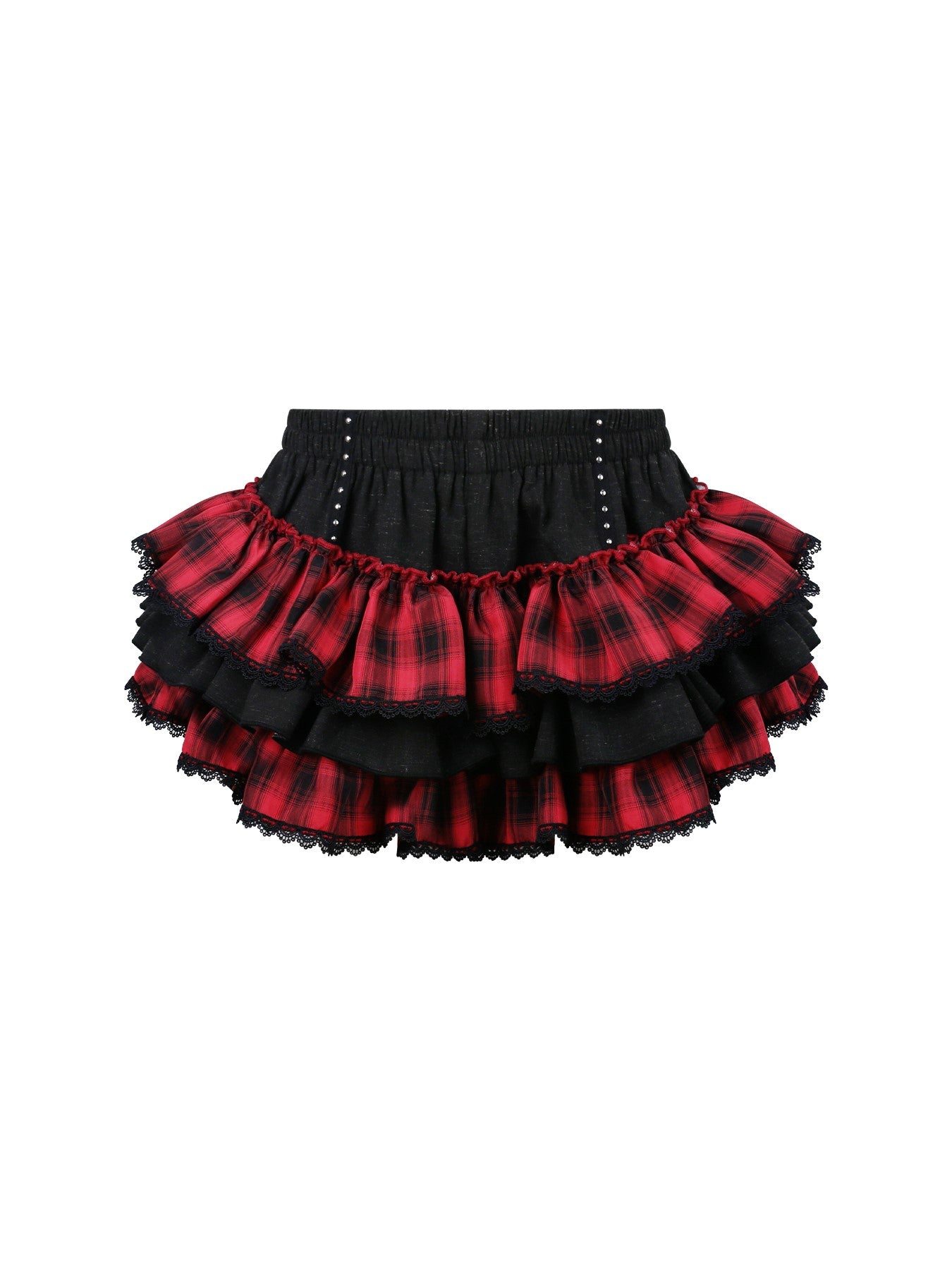 Bow Tie Sleeveless Top/Red Checkered Skirt SER0170