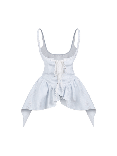 White Satin Bow Dress/Vest/Bubble Shorts SER0184