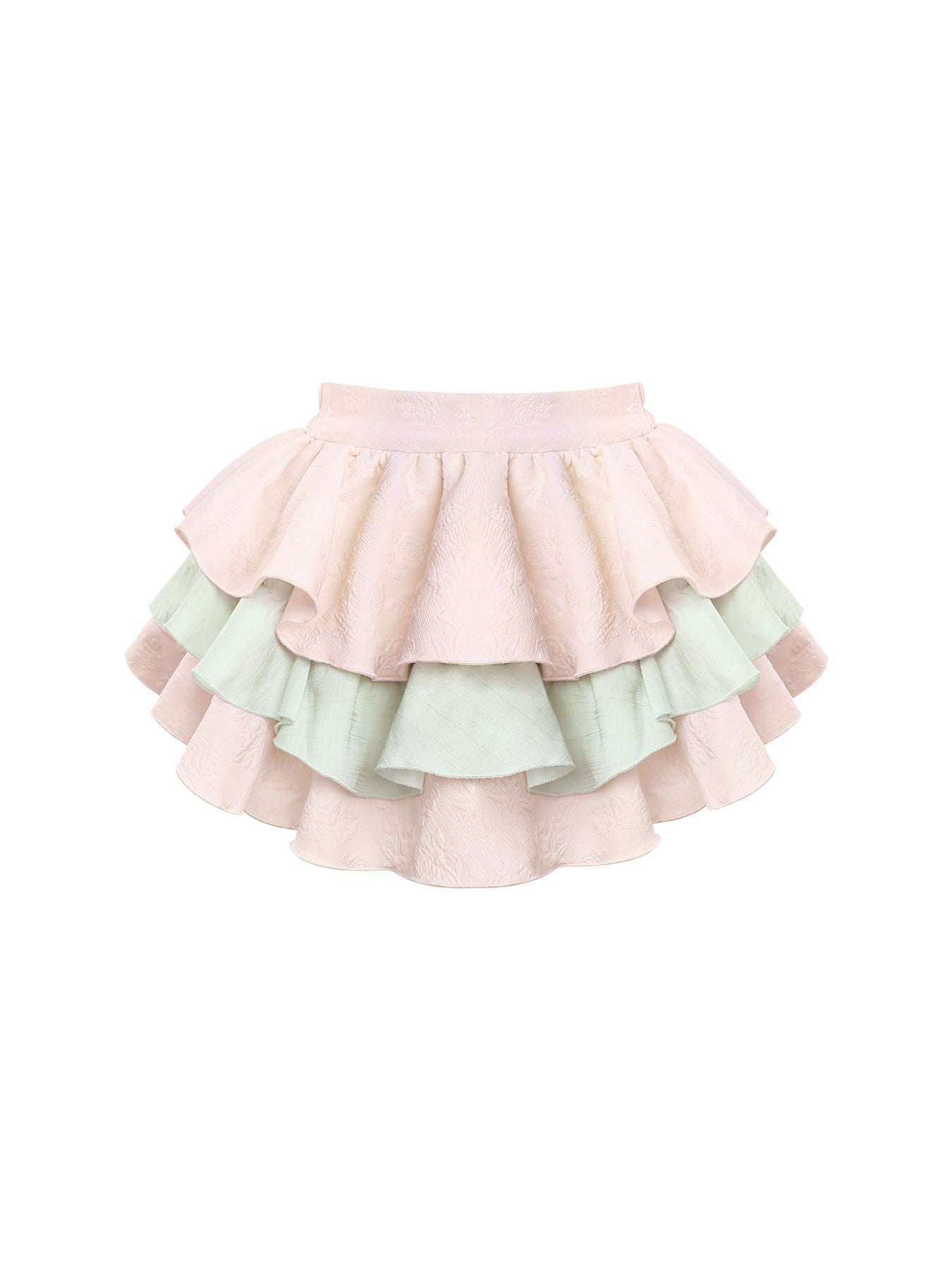 Pink Print Top/Cake Skirt/Waist Bow Belt SER0155