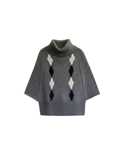 Diamond-patterned Retro Sweater FRA0505