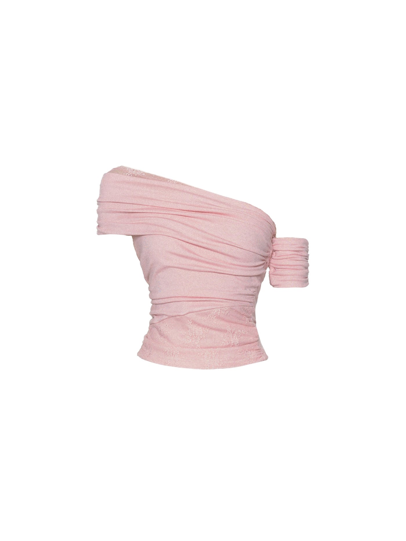 Lace Pleated One Shoulder T-shirt FRA0379