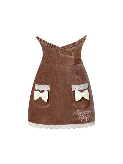Lace Top/Brown Skirt/Shawl SER0136