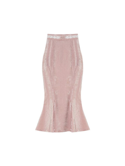 Off-shoulder Ruffled Top/Pink Skirt SER0135