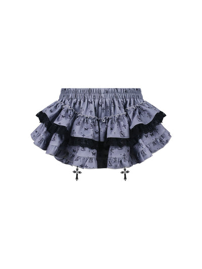 Doll Black Printed Top/Printed Skirt SER0171