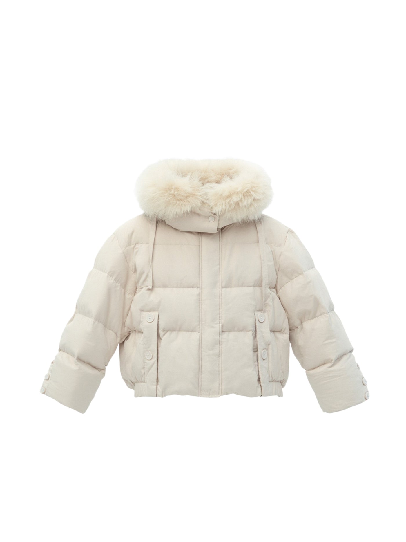 Detachable Fur Collar Hooded Down Jacket FRA0487