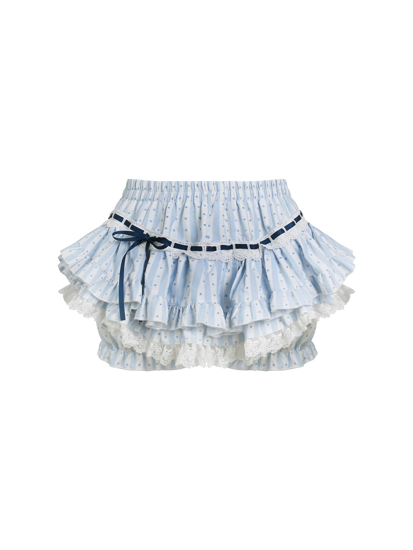 Striped Bow Shirt/Lace Cake Skirt SER0177