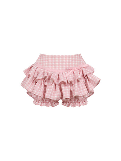 Pink Short Jacket/Plaid Cake Skirt SER0200