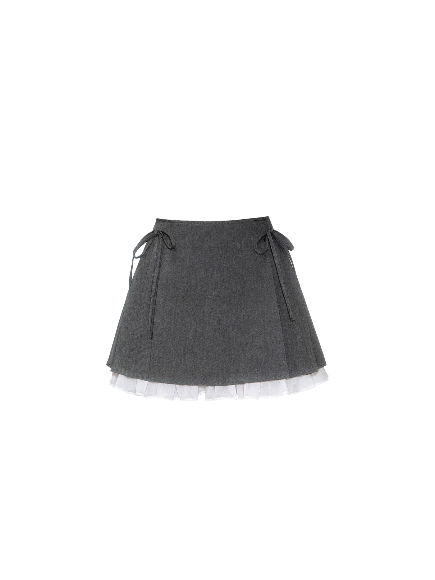 Contrast Color Tie Short Top/Skirt FRA0349