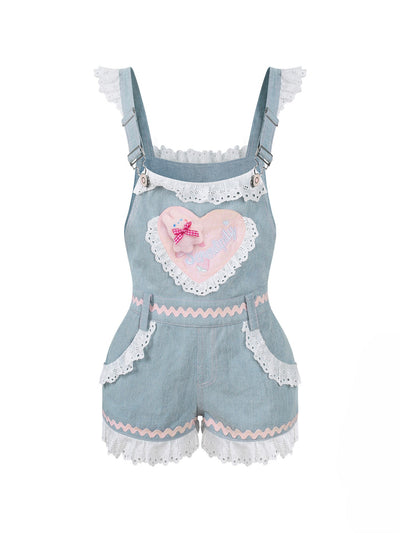 Strawberry Bunny Pink Top/Denim Overalls SER0159