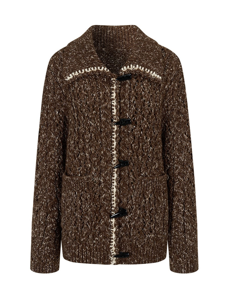 Lapel Duffle Knitted Cardigan/Scarf VIA0371