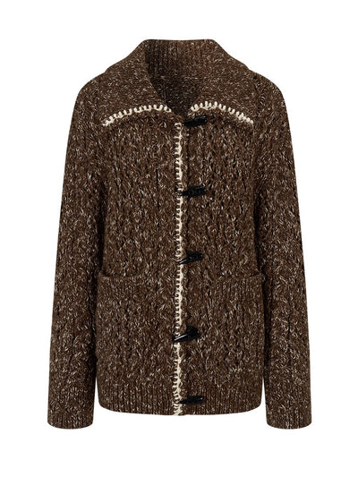 Lapel Duffle Knitted Cardigan/Scarf VIA0371