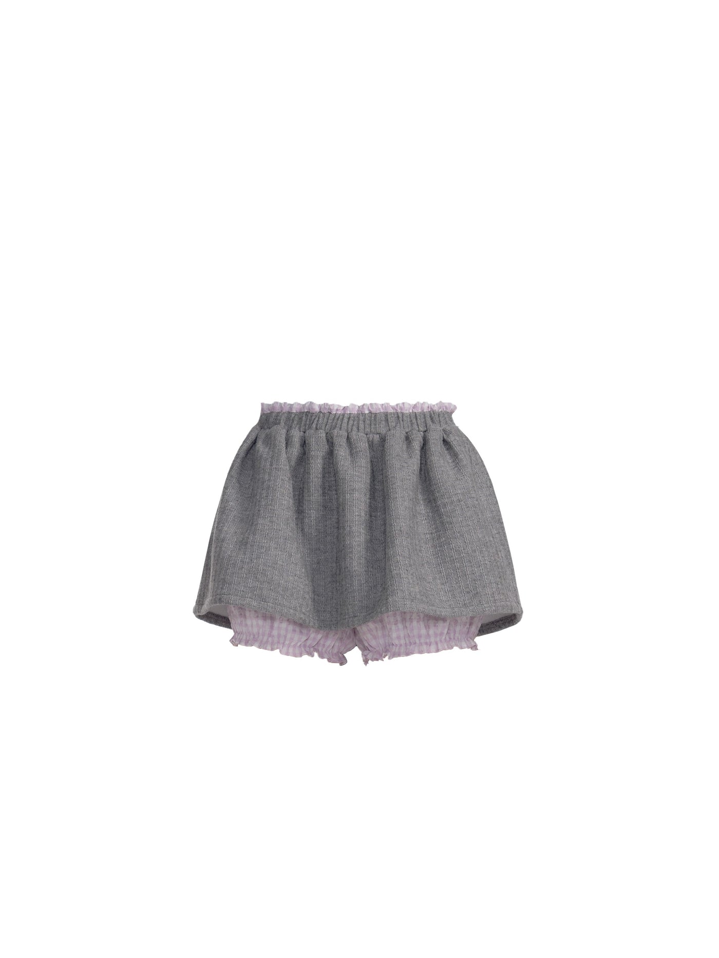 Fake Two-piece Plaid Top/Shorts FRA0340