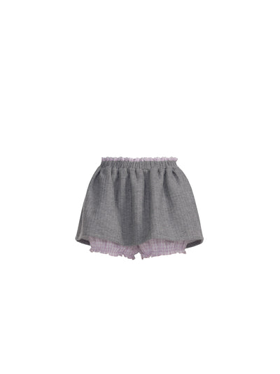 Fake Two-piece Plaid Top/Shorts FRA0340