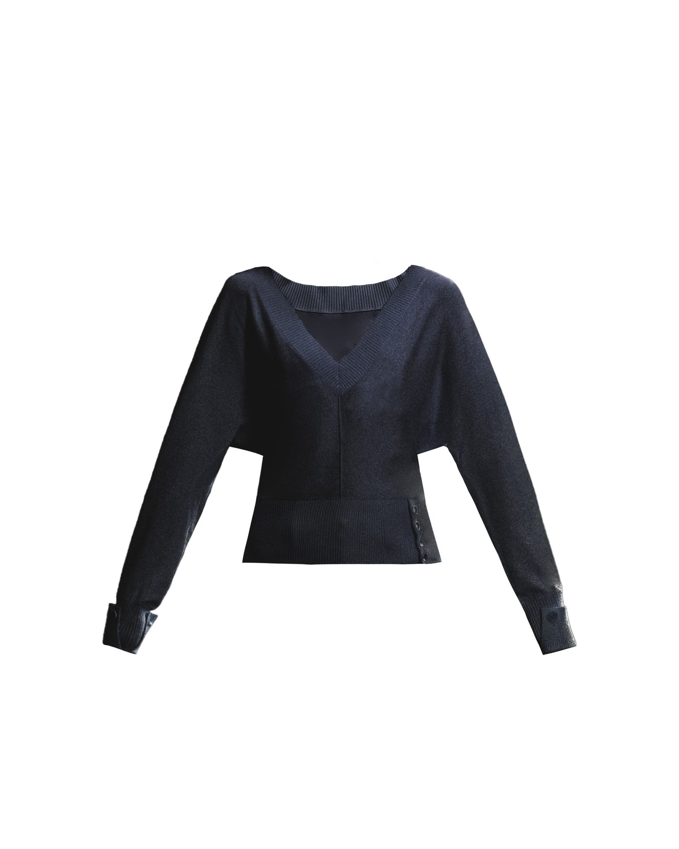 Batwing Sleeves V-Neck Sweater/Lace Camisole FRA0460