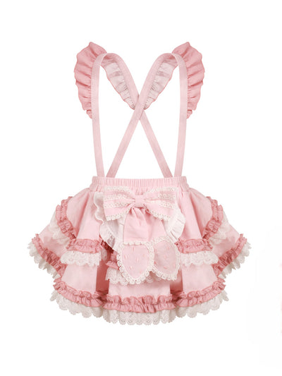Strawberry Pink Shirt/Suspender Skirt SER0164