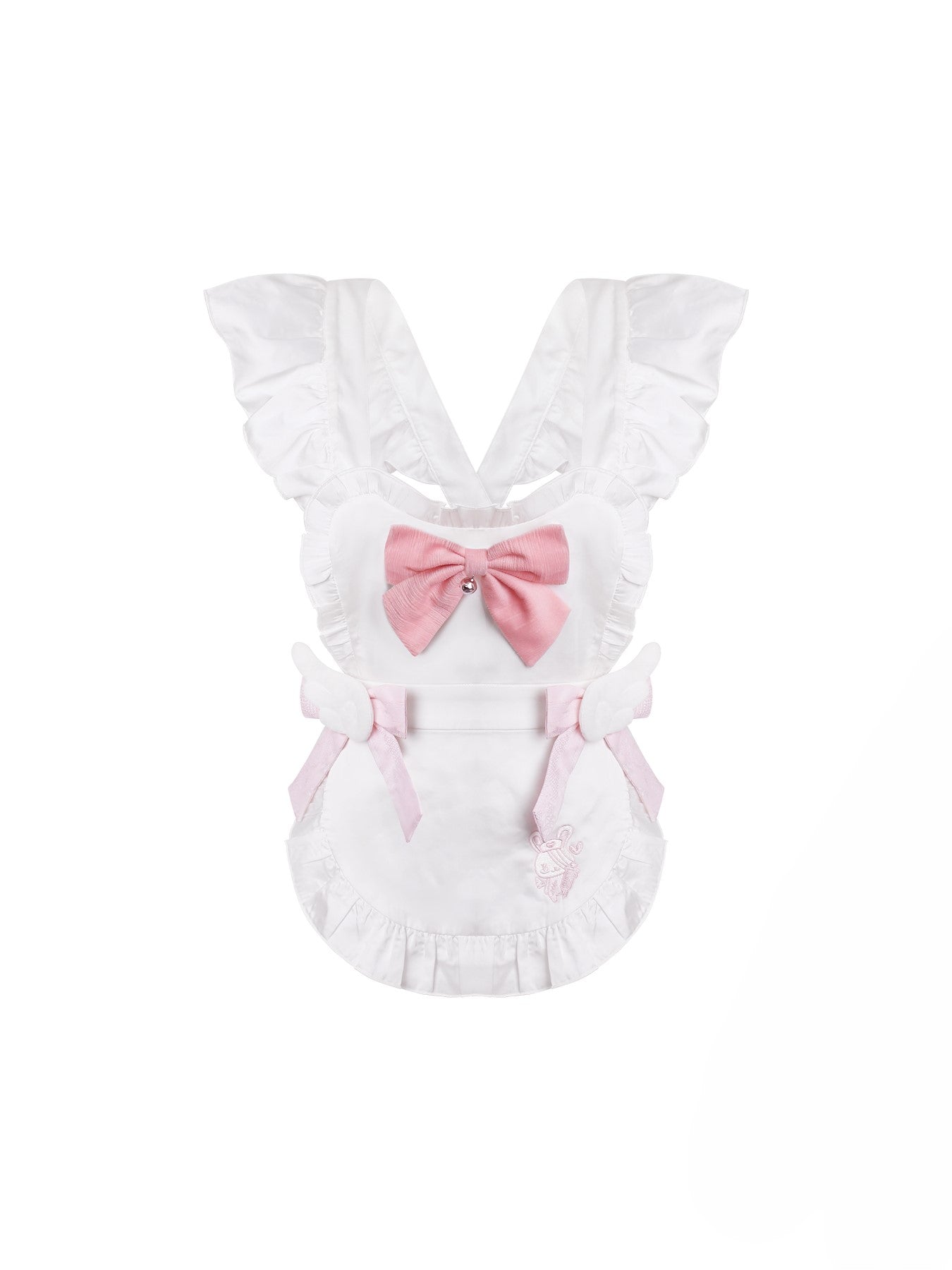 Bunny Pink Jacquard Dress/Bow Apron/Skirt SER0151