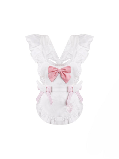 Bunny Pink Jacquard Dress/Bow Apron/Skirt SER0151