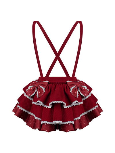 Polka Dot Lace Bow Shirt/Apron/Skirt SER0168