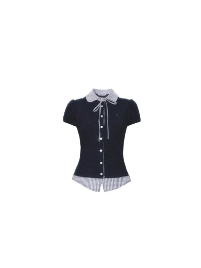 Fake Two-piece Plaid Top/Shorts FRA0340