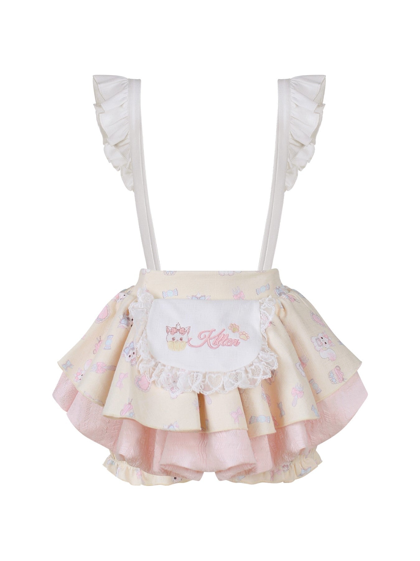 Pudding Kitten Print Camisole/Cardigan/Skirt SER0160