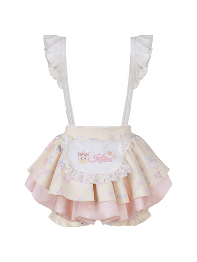 Pudding Kitten Print Camisole/Cardigan/Skirt SER0160