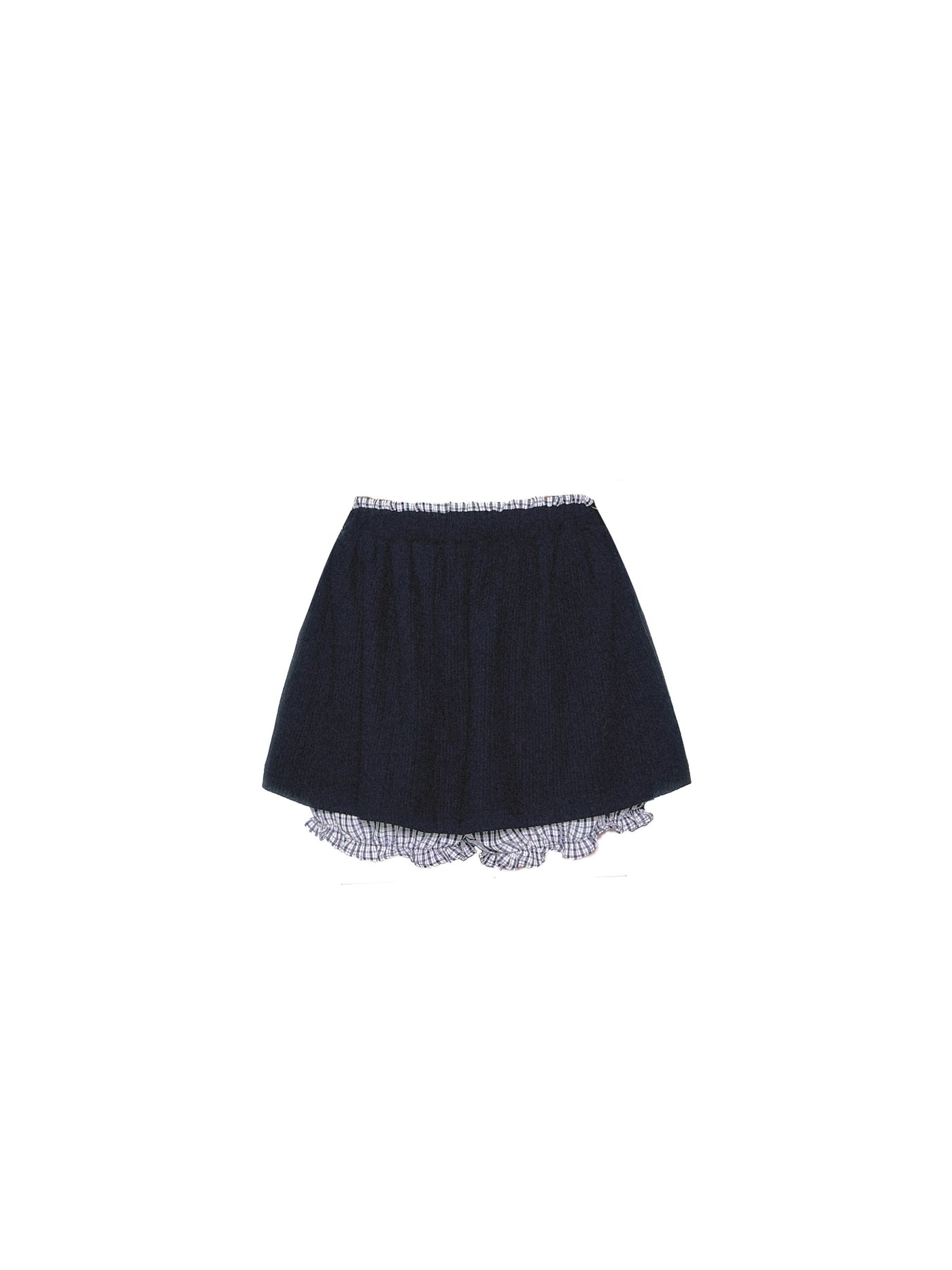 Fake Two-piece Plaid Top/Shorts FRA0340